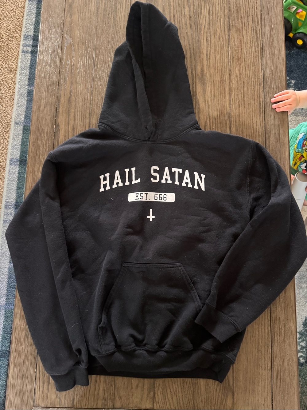 TST Hail Satan black pullover hoodie